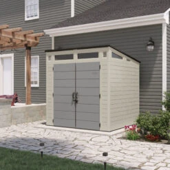 Abri De Jardin Polyéthylène 25mm Gris Clair 4,88m² Modern + Plancher - SUNCAST