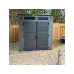 Abri De Jardin Polyéthylène 25mm Gris Foncé 4,88m² Modern + Plancher - SUNCAST -Boutique De Jardin abri de jardin polyethylene 25mm gris fonce 488m modern plancher suncast 2