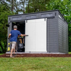 Abri De Jardin Polyéthylène 25mm Gris Foncé 7,30m² Modern + Plancher - SUNCAST -Boutique De Jardin abri de jardin polyethylene 25mm gris fonce 730m modern plancher suncast 3