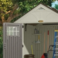 Abri De Jardin Polyéthylène 35mm 5,53m² Woodgrain + Plancher SUNCAST -Boutique De Jardin abri de jardin polyethylene 35mm 553m woodgrain plancher suncast 5