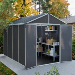 Abri De Jardin RUBICON 7,2m² En Aluminium Et Polycarbonate - Palram - Canopia -Boutique De Jardin abri de jardin rubicon 237x303cm en aluminium et polycarbonate palram canopia 2