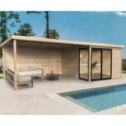 Abri De Jardin Sagres 23m² En Bois Massif 28mm Avec Terrasse Couverte - SOLID -Boutique De Jardin abri de jardin sagres 23m en bois massif 28mm avec terrasse couverte solid 3