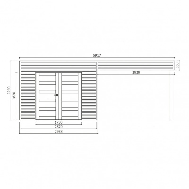Abri De Jardin Salerno 11,65m² En Bois Traité Autoclave 19mm Avec Terrasse Couverte - SOLID 4 Abri De Jardin Salerno 11,65m² En Bois Traité Autoclave 19mm Avec Terrasse Couverte - SOLID – Image 2