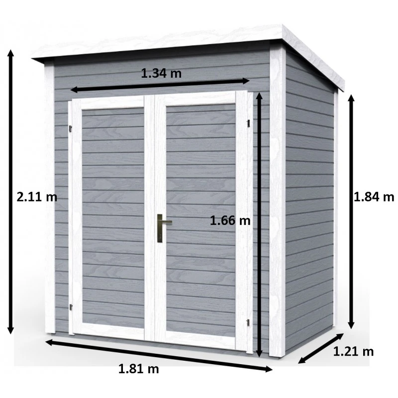 Abri De Jardin Skur 1 2,19m² + Plancher Traité Peint Anthracite Baltic 4 Abri De Jardin Skur 1 2,19m² + Plancher Traité Peint Anthracite Baltic – Image 2