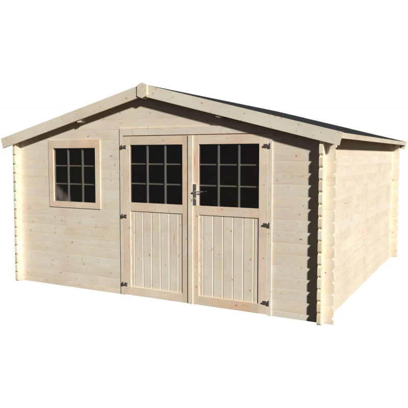 Abri De Jardin Vallauris 16,68m² En Bois Massif 34mm Avec Double Porte Et Fenêtre – Décor Et Jardin 3 Abri De Jardin Vallauris 16,68m² En Bois Massif 34mm Avec Double Porte Et Fenêtre – Décor Et Jardin