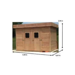 Abri Toit Plat En Madriers Douglas 28mm DINAN 14,81m² + Toiture Bac Acier - HABRITA 7 Abri Toit Plat En Madriers Douglas 28mm DINAN 14,81m² + Toiture Bac Acier - HABRITA -Boutique De Jardin abri dinan 1474m en madriers douglas 28mm sans plancher habrita 1