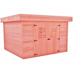 Abri Toit Plat En Madriers Douglas 28mm DINAN 14,81m² + Toiture Bac Acier - HABRITA 8 Abri Toit Plat En Madriers Douglas 28mm DINAN 14,81m² + Toiture Bac Acier - HABRITA -Boutique De Jardin abri dinan 1474m en madriers douglas 28mm sans plancher habrita 2