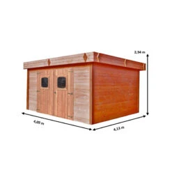 Abri De Jardin Toit Plat DINAN 16,89m² En Madriers Douglas 28mm Toit Bac Acier - HABRITA 7 Abri De Jardin Toit Plat DINAN 16,89m² En Madriers Douglas 28mm Toit Bac Acier - HABRITA -Boutique De Jardin abri dinan 1677m en madriers douglas 28mm sans plancher habrita 1