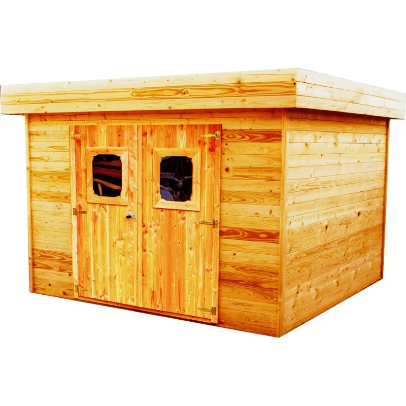 Abri De Jardin Toit Plat DINAN 16,89m² En Madriers Douglas 28mm Toit Bac Acier - HABRITA 5 Abri De Jardin Toit Plat DINAN 16,89m² En Madriers Douglas 28mm Toit Bac Acier - HABRITA – Image 3