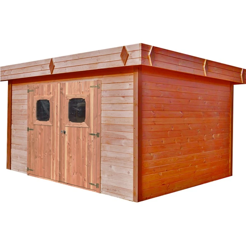 Abri De Jardin Toit Plat DINAN 16,89m² En Madriers Douglas 28mm Toit Bac Acier - HABRITA 3 Abri De Jardin Toit Plat DINAN 16,89m² En Madriers Douglas 28mm Toit Bac Acier - HABRITA