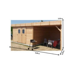 Abri Toit Plat En Douglas DINAN 20,64m² Madriers 28mm Avec Terrasse + Toiture Bac Acier - HABRITA 7 Abri Toit Plat En Douglas DINAN 20,64m² Madriers 28mm Avec Terrasse + Toiture Bac Acier - HABRITA -Boutique De Jardin abri dinan 2064m en madriers douglas 28mm avec terrasse habrita 1