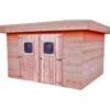 Abri Toit Plat DINAN 7,97m² Madriers Douglas 28mm + Couverture Bac Acier - HABRITA -Boutique De Jardin abri dinan 797m en madriers douglas 28mm sans plancher habrita