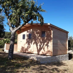 Abri Bois DOMMAR 14,85m² En Madriers Douglas 28mm + Couverture Onduline - HABRITA -Boutique De Jardin abri dommar 1474m en madriers douglas 28mm sans plancher habrita 5