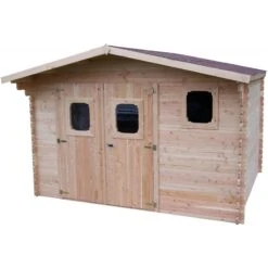 Abri De Jardin En Douglas DOMMAR 15,27m² Madriers 28mm + Couverture Onduline - HABRITA -Boutique De Jardin abri dommar 1527m en madriers douglas 28mm sans plancher habrita 1