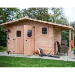 Abri Bois DOMMAR 17,20m² En Madriers Douglas 28mm Avec Bûcher + Couverture Onduline - HABRITA 11 Abri Bois DOMMAR 17,20m² En Madriers Douglas 28mm Avec Bûcher + Couverture Onduline - HABRITA -Boutique De Jardin abri dommar 1720m en madriers douglas 28mm avec bucher habrita 3