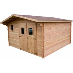 Abri En Bois De Douglas DOMMAR 18,90m² Madriers 28mm + Couverture Onduline - HABRITA -Boutique De Jardin abri dommar 1890m en madriers douglas 28mm sans plancher habrita 1