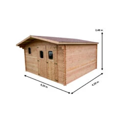 Abri En Bois De Douglas DOMMAR 18,90m² Madriers 28mm + Couverture Onduline - HABRITA -Boutique De Jardin abri dommar 1890m en madriers douglas 28mm sans plancher habrita 2