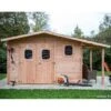 Abri En Bois De Douglas DOMMAR 19,65m² Madriers 28mm Avec Bûcher + Couverture Onduline - HABRITA 1 Abri En Bois De Douglas DOMMAR 19,65m² Madriers 28mm Avec Bûcher + Couverture Onduline - HABRITA -Boutique De Jardin abri dommar 1965m en madriers douglas 28mm avec bucher habrita