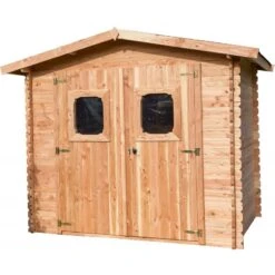 Abri En Madriers Douglas 28mm DOMMAR 6,33m² + Couverture Onduline - HABRITA -Boutique De Jardin abri dommar 633m en madriers douglas 28mm sans plancher habrita 2