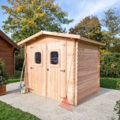 Abri En Madriers Douglas 28mm DOMMAR 6,33m² + Couverture Onduline - HABRITA -Boutique De Jardin abri dommar 633m en madriers douglas 28mm sans plancher habrita 3