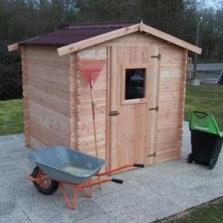 Abri De Jardin En Douglas DUBLIN 4,28m² Madriers 28mm + Couverture Onduline - HABRITA -Boutique De Jardin abri dublin 428m en madriers douglas 28mm sans plancher habrita 4