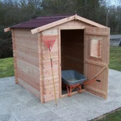 Abri De Jardin En Douglas DUBLIN 4,28m² Madriers 28mm + Couverture Onduline - HABRITA -Boutique De Jardin abri dublin 428m en madriers douglas 28mm sans plancher habrita 5