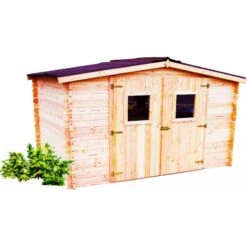 Abri De Jardin En Bois De Douglas 9,85m² DUBLIN 28mm + Couverture Onduline - HABRITA -Boutique De Jardin abri dublin 532m en madriers douglas 28mm sans plancher habrita 2