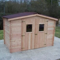 Abri De Jardin En Bois De Douglas 9,85m² DUBLIN 28mm + Couverture Onduline - HABRITA -Boutique De Jardin abri dublin 532m en madriers douglas 28mm sans plancher habrita 4