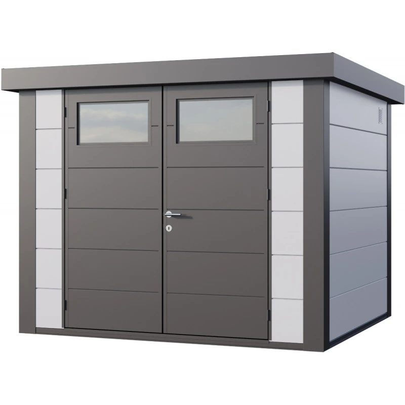 Abri En Acier Galvanisé Gris Blanc 6,4m² Avec Double Porte Eleganto 2724 Telluria 3 Abri En Acier Galvanisé Gris Blanc 6,4m² Avec Double Porte Eleganto 2724 Telluria