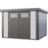Abri En Acier Galvanisé Gris Blanc 8,9m² Avec Double Porte Eleganto 3030 Telluria -Boutique De Jardin abri en acier galvanise gris blanc 89m avec double porte eleganto 3030 telluria