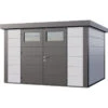 Abri En Acier Galvanisé Gris Blanc 9,8m² Avec Double Porte Eleganto 3330 Telluria -Boutique De Jardin abri en acier galvanise gris blanc 98m avec double porte eleganto 3330 telluria