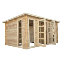 Abri En Bois Cloisonné 15m² MODERNE Traité Marron 28mm Gardy Shelter 13 Abri En Bois Cloisonné 15m² MODERNE Traité Marron 28mm Gardy Shelter -Boutique De Jardin abri en bois cloisonne 15m moderne traite marron 28mm gardy shelter 5