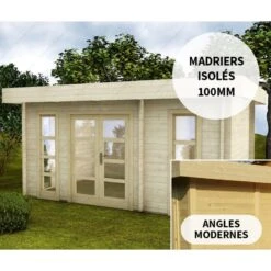 Abri En Bois Massif 15m² Avec Isolation 100mm MODERNE Gardy Shelter