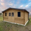 Abri En Bois Massif 19,8m² PLUS 28mm Traité Teinté Marron Gardy Shelter