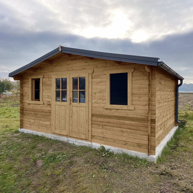 Abri En Bois Massif 19,8m² PLUS 40mm Traité Teinté Marron Gardy Shelter 3 Abri En Bois Massif 19,8m² PLUS 40mm Traité Teinté Marron Gardy Shelter