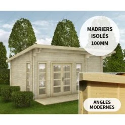 Abri En Bois Massif 22m² Avec Isolation Madriers 100mm Gardy Shelter