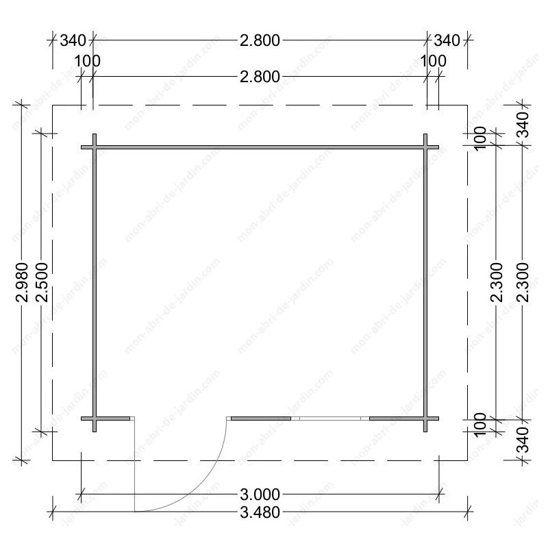Abri En Bois Massif 7,5m² MODERNE Teinté Marron - Madriers 40mm Gardy Shelter 4 Abri En Bois Massif 7,5m² MODERNE Teinté Marron - Madriers 40mm Gardy Shelter – Image 2