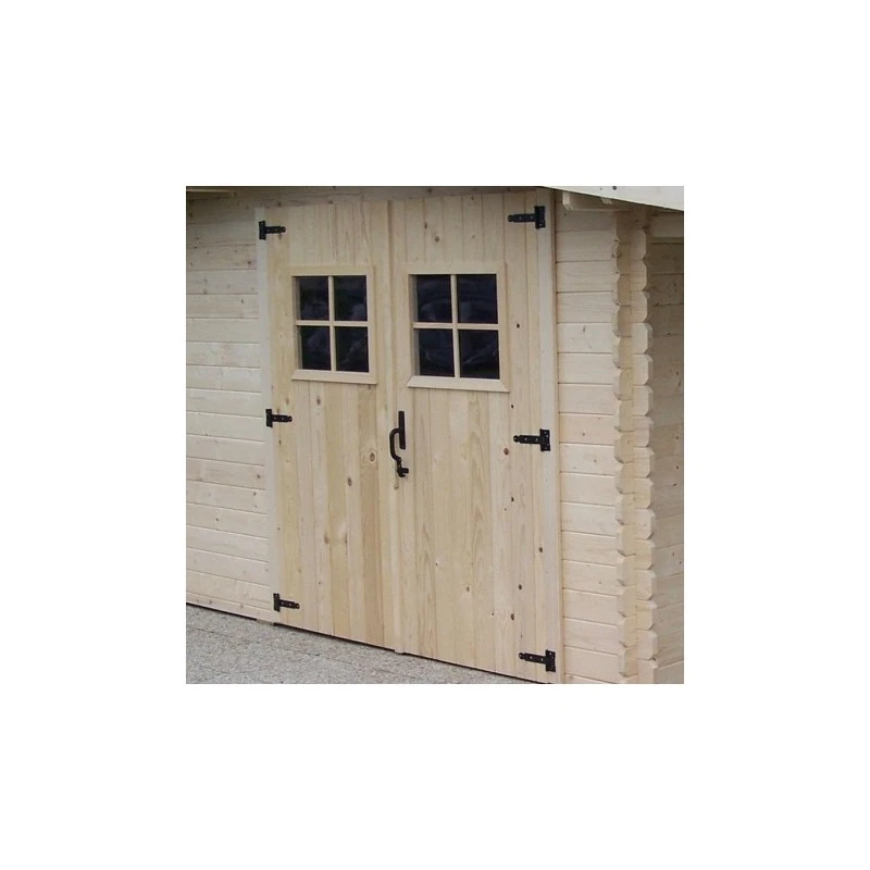 Abri En Bois Massif 9,9m² + Bûcher 3m² - 28mm + Couverture Ondulée - Habrita 5 Abri En Bois Massif 9,9m² + Bûcher 3m² - 28mm + Couverture Ondulée - Habrita – Image 3