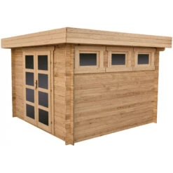 Abri En Bois Massif 9m² MODERNE Traité Marron 40mm Gardy Shelter 12 Abri En Bois Massif 9m² MODERNE Traité Marron 40mm Gardy Shelter -Boutique De Jardin abri en bois massif 9m moderne traite marron 40mm gardy shelter 4