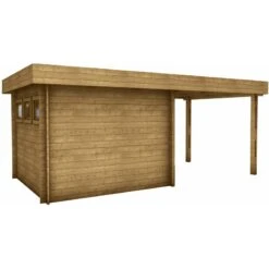 Abri En Bois Massif 9m² MODERNE Traité Marron + Terrasse Gardy Shelter -Boutique De Jardin abri en bois massif 9m moderne traite marron terrasse gardy shelter 3