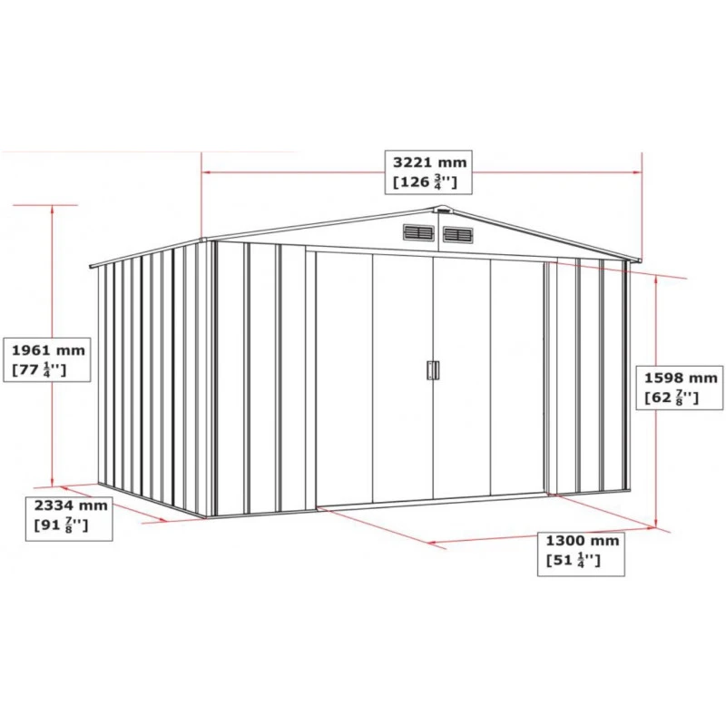 Abri En Métal Parois Hautes Anthracite Colussus 7,79m² DURAMAX + Kit Ancrage 5 Abri En Métal Parois Hautes Anthracite Colussus 7,79m² DURAMAX + Kit Ancrage – Image 3