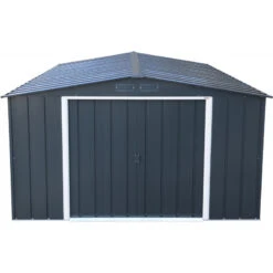 Abri En Métal Parois Hautes Anthracite Colussus 9,74m² DURAMAX + Kit Ancrage -Boutique De Jardin abri en metal parois hautes anthracite colussus 972m duramax kit ancrage 5