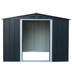 Abri En Métal Parois Hautes Anthracite Titan Premium 4,77m² DURAMAX + Kit Ancrage -Boutique De Jardin abri en metal parois hautes anthracite titan premium 477m duramax kit ancrage 2