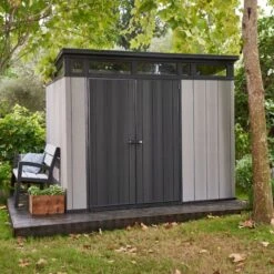 Abri Monopente En Résine Brossée Brossium 6m² + Plancher KETER -Boutique De Jardin abri en resine brossee monopente brossium 6m plancher keter 8