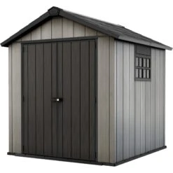 Abri En Résine Brossée Oakland 757 Brossium 5,1m² + Plancher - Keter -Boutique De Jardin abri en resine brossee oakland 757 brossium 51m plancher keter 2