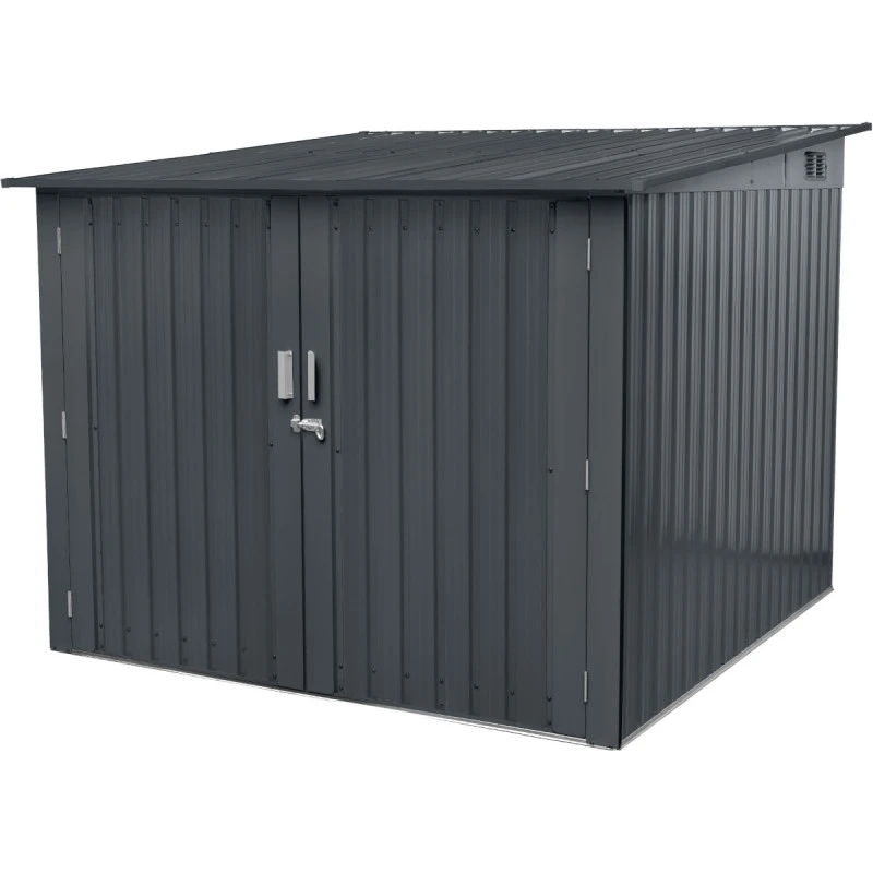 Abri Pour 4 Vélos En Métal Anthracite 4,2m² + Kit D'ancrage X-METAL 4 Abri Pour 4 Vélos En Métal Anthracite 4,2m² + Kit D'ancrage X-METAL – Image 2
