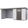 Abri Telluria Eleganto Lounge 2424 Blanc 12,5m² Avec Extension Gauche - Telluria -Boutique De Jardin abri telluria eleganto lounge 2424 en acier galvanise gris anthracite 125m avec extension gauche 1