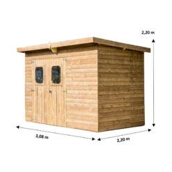 Abri Theora 6,78m² En Bois Thermo Traité Et Toiture En Acier HABRITA -Boutique De Jardin abri theora 645m en bois thermo traite et toiture en acier habrita 2