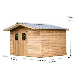 Abri Therma 10,60m² En Bois Thermo Traité Et Toit En Acier HABRITA -Boutique De Jardin abri therma 1033m en bois thermo traite et toit en acier habrita 2