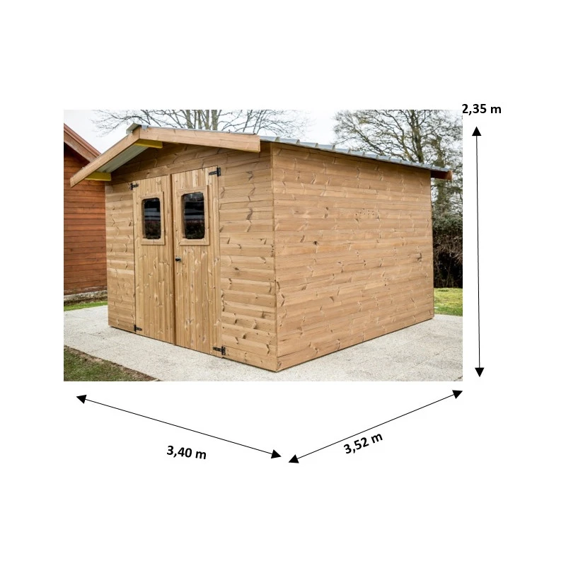 Abri Thiers 11,97m² En Bois Thermo Traité Et Toiture En Acier HABRITA 4 Abri Thiers 11,97m² En Bois Thermo Traité Et Toiture En Acier HABRITA – Image 2
